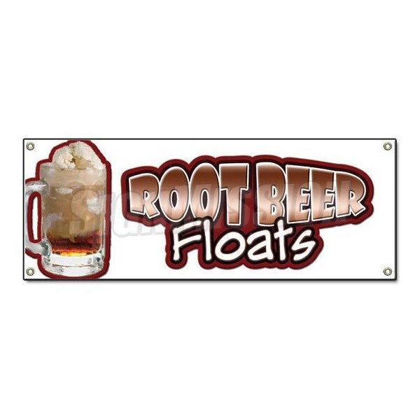 Signmission ROOT BEER FLOATS BANNER SIGN rootbeer float mug ice cream soda sundae cone B-Root Beer Floats - main